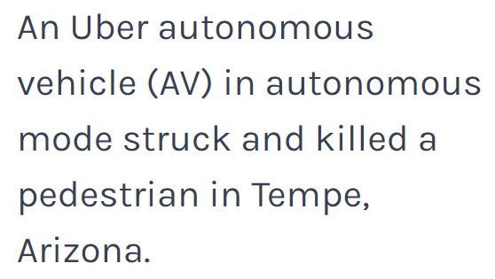Autonomous vehicle deaths